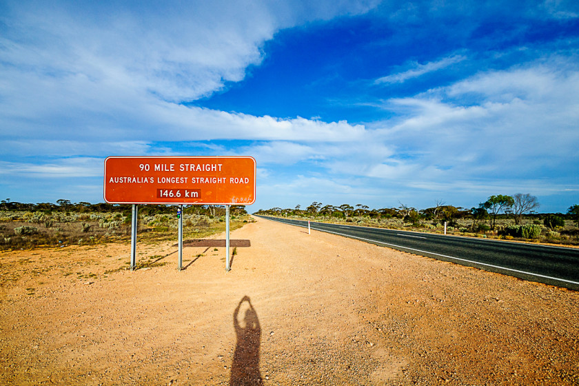 Entering The Nullarbor Longest straight road in Australia