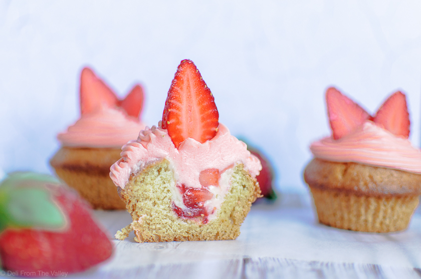Vegane Erdbeer-Cupcakes